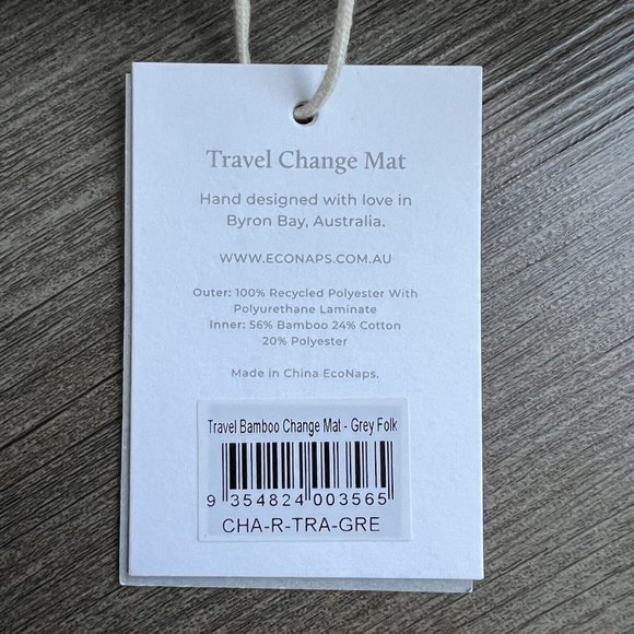ECONAPS Baby Travel Bamboo Change Mat Grey Folk Print NWT Recycled Material - Picture 2 of 6